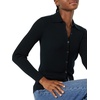 Amazon Essentials Women’s Fine Gauge Stretch Polo Ribbed Cardigan (Previously Daily Ritual)(Black)