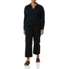 Amazon Essentials Women’s Fine Gauge Stretch Polo Ribbed Cardigan (Previously Daily Ritual)(Black)
