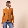 Amazon Essentials Women’s Fine Gauge Stretch Polo Ribbed Cardigan (Previously Daily Ritual)(Dark Caramel)