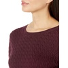 Amazon Essentials Women’s Lightweight Cable Knit Long Sleeve Sweater(Burgundy)