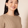 Amazon Essentials Women’s Lightweight Cable Knit Long Sleeve Sweater(Camel Heather)