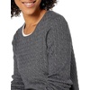 Amazon Essentials Women’s Lightweight Cable Knit Long Sleeve Sweater(Charcoal Heather)