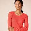 Amazon Essentials Women’s Lightweight Cable Knit Long Sleeve Sweater(Coral Pink)