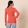 Amazon Essentials Women’s Lightweight Cable Knit Long Sleeve Sweater(Coral Pink)