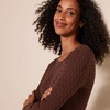Amazon Essentials Women’s Lightweight Cable Knit Long Sleeve Sweater(Dark Chestnut Brown Heather)