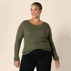 Amazon Essentials Women’s Lightweight Cable Knit Long Sleeve Sweater(Dark Olive)