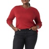 Amazon Essentials Women’s Lightweight Cable Knit Long Sleeve Sweater(Dark Red)