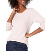 Amazon Essentials Women’s Lightweight Cable Knit Long Sleeve Sweater(Light Pink)