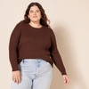 Amazon Essentials Women’s Lightweight Cable Knit Long Sleeve Sweater(Light Pink)