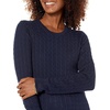 Amazon Essentials Women’s Lightweight Cable Knit Long Sleeve Sweater(Navy)