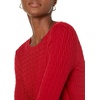 Amazon Essentials Women’s Lightweight Cable Knit Long Sleeve Sweater(Red)