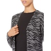 Amazon Essentials Women’s Lightweight Long-Sleeve Open-Front Long Cardigan Sweater, Regular Fit(Charcoal Tiger Print)