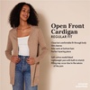 Amazon Essentials Women’s Lightweight Long-Sleeve Open-Front Long Cardigan Sweater, Regular Fit(Dark Chestnut Brown Heather)