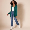 Amazon Essentials Women’s Lightweight Long-Sleeve Open-Front Long Cardigan Sweater, Regular Fit(Dark Green)