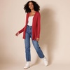 Amazon Essentials Women’s Lightweight Long-Sleeve Open-Front Long Cardigan Sweater, Regular Fit(Dark Red)