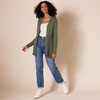 Amazon Essentials Women’s Lightweight Long-Sleeve Open-Front Long Cardigan Sweater, Regular Fit(Olive)
