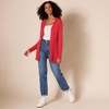 Amazon Essentials Women’s Lightweight Long-Sleeve Open-Front Long Cardigan Sweater, Regular Fit(Red)