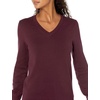 Amazon Essentials Women’s Lightweight Long-Sleeve V-Neck Cotton Sweater(Burgundy)