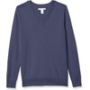 Amazon Essentials Women’s Lightweight Long-Sleeve V-Neck Cotton Sweater(Navy)