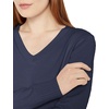 Amazon Essentials Women’s Lightweight Long-Sleeve V-Neck Cotton Sweater(Navy)