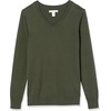 Amazon Essentials Women’s Lightweight Long-Sleeve V-Neck Cotton Sweater(Olive)