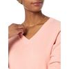 Amazon Essentials Women’s Lightweight Long-Sleeve V-Neck Cotton Sweater(Peach)