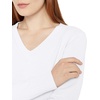 Amazon Essentials Women’s Lightweight Long-Sleeve V-Neck Cotton Sweater(White)