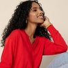 Amazon Essentials Women’s Lightweight Long-Sleeve V-Neck Sweater(Bright Poppy Red)