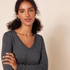 Amazon Essentials Women’s Lightweight Long-Sleeve V-Neck Sweater(Charcoal Heather)