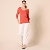 Amazon Essentials Women’s Lightweight Long-Sleeve V-Neck Sweater(Coral Pink)