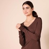 Amazon Essentials Women’s Lightweight Long-Sleeve V-Neck Sweater(Dark Chestnut Brown Heather)