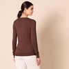 Amazon Essentials Women’s Lightweight Long-Sleeve V-Neck Sweater(Dark Chestnut Brown Heather)