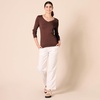 Amazon Essentials Women’s Lightweight Long-Sleeve V-Neck Sweater(Dark Chestnut Brown Heather)
