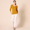 Amazon Essentials Women’s Lightweight Long-Sleeve V-Neck Sweater(Dark Golden Yellow)
