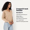 Amazon Essentials Women’s Lightweight Long-Sleeve V-Neck Sweater(Gold Heather)
