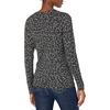 Amazon Essentials Women’s Lightweight Long-Sleeve V-Neck Sweater(Grey Heather Animal Print)