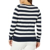 Amazon Essentials Women’s Lightweight Long-Sleeve V-Neck Sweater(Navy White Rugby Stripe)
