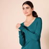 Amazon Essentials Women’s Lightweight Long-Sleeve V-Neck Sweater(Teal Heather)
