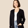 Amazon Essentials Women’s Lightweight Longer Length Open-Front Long-Sleeve Cardigan Sweater(Black)