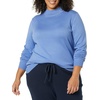 Amazon Essentials Women’s Lightweight Mock Neck Pullover Sweater, Regular Fit (Available in Plus Size)(Blue)
