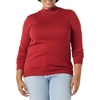Amazon Essentials Women’s Lightweight Mock Neck Pullover Sweater, Regular Fit (Available in Plus Size)(Dark Red)