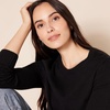 Amazon Essentials Women’s Lightweight Soft Crewneck Sweater, 100% Cotton, Plus(Black)