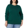 Amazon Essentials Women’s Lightweight Soft Crewneck Sweater, 100% Cotton, Plus(Dark Green)