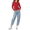 Amazon Essentials Women’s Lightweight Soft Crewneck Sweater, 100% Cotton, Plus(Dark Red)