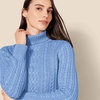 Amazon Essentials Women’s Long Sleeve Fisherman Cable Knit Turtleneck Sweater (Available in Plus Size)(Blue)