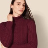 Amazon Essentials Women’s Long Sleeve Fisherman Cable Knit Turtleneck Sweater (Available in Plus Size)(Burgundy)