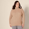 Amazon Essentials Women’s Long Sleeve Fisherman Cable Knit Turtleneck Sweater (Available in Plus Size)(Camel Heather)
