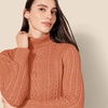 Amazon Essentials Women’s Long Sleeve Fisherman Cable Knit Turtleneck Sweater (Available in Plus Size)(Caramel)