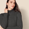 Amazon Essentials Women’s Long Sleeve Fisherman Cable Knit Turtleneck Sweater (Available in Plus Size)(Charcoal Heather)