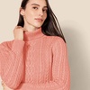 Amazon Essentials Women’s Long Sleeve Fisherman Cable Knit Turtleneck Sweater (Available in Plus Size)(Coral Pink)